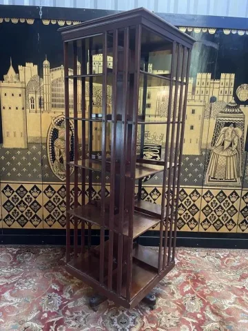 Very large mahogany revolving bookcase