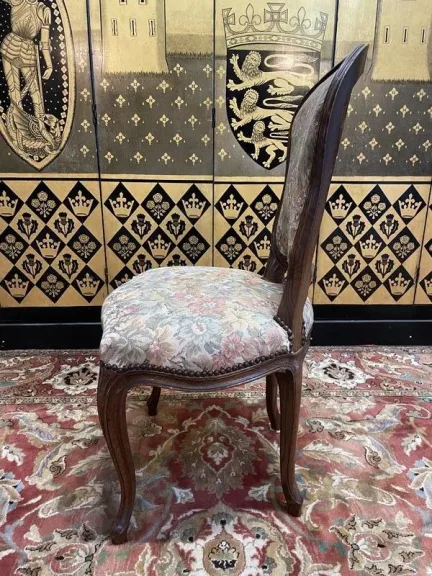 Set of 6 Louis XV style oak chairs