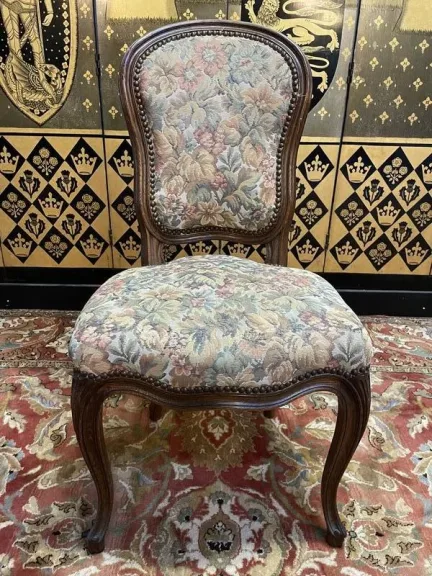 Set of 6 Louis XV style oak chairs