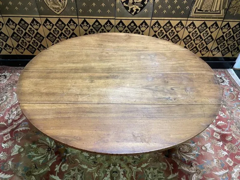 Table à manger ovale Louis Philippe 6 pieds à allonges