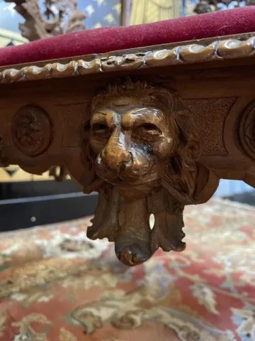 Pair of Italian carved wooden armchairs
