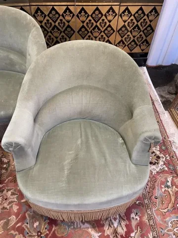 Living room sofa and Napoleon III style toad armchairs