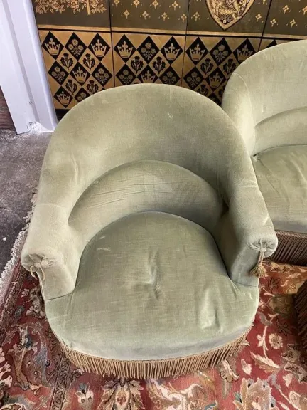 Living room sofa and Napoleon III style toad armchairs