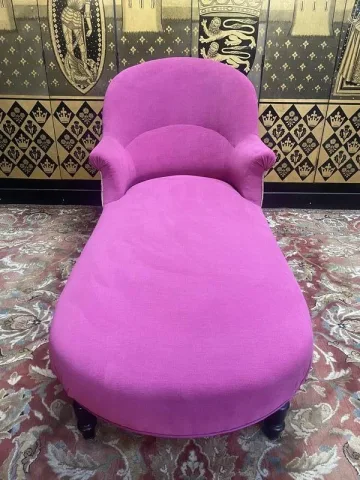 Méridienne Napoléon III en velours rose