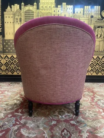 Méridienne Napoléon III en velours rose