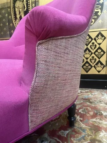 Méridienne Napoléon III en velours rose