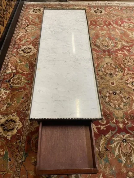 Louis XVI style coffee table in Carrara marble