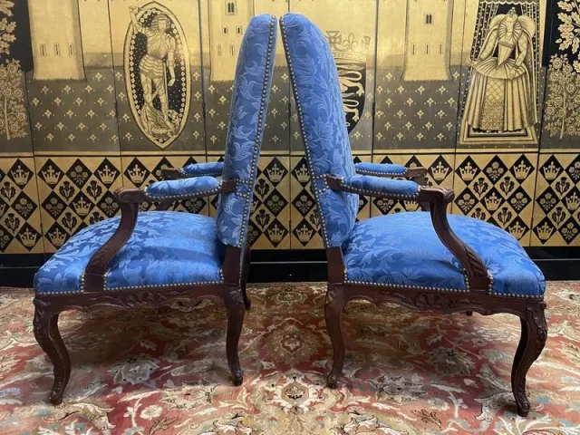 Paire de fauteuils cabriolets Louis XV - Régence