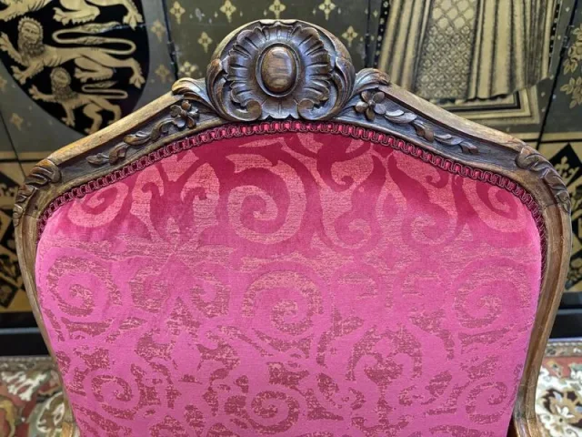 Pair of Louis XV style armchairs, 19th century.