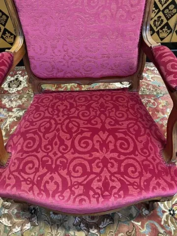 Pair of Louis XV style armchairs, 19th century.