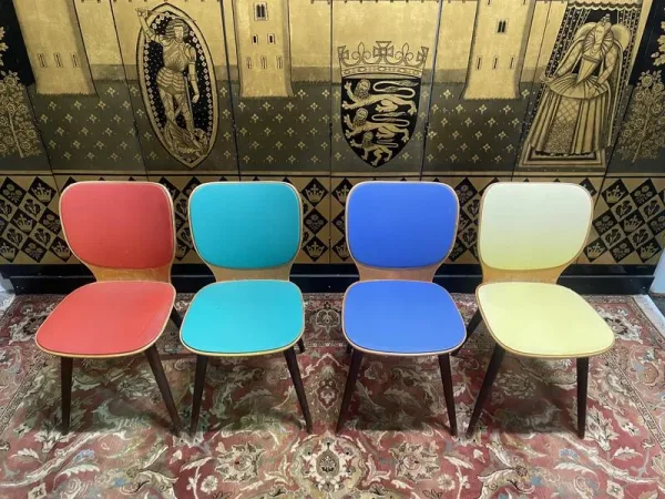 Set of 4 1970 Baumann Max Bill bistro chairs