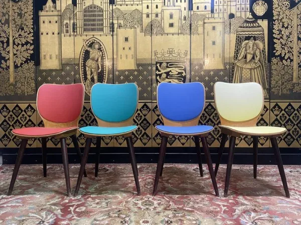 Set of 4 1970 Baumann Max Bill bistro chairs