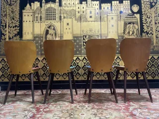 Set of 4 1970 Baumann Max Bill bistro chairs
