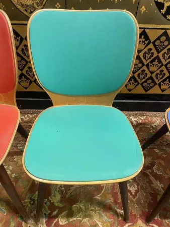 Set of 4 1970 Baumann Max Bill bistro chairs