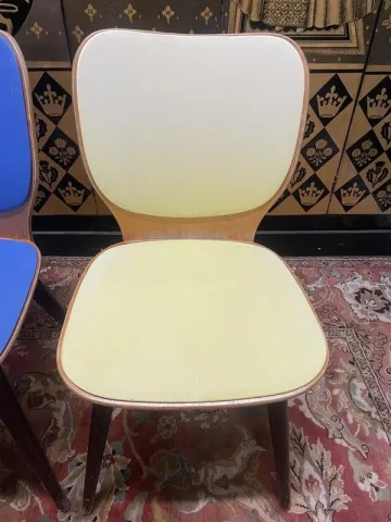 Suite de 4 chaises 1970  bistrot  Baumann Max Bill