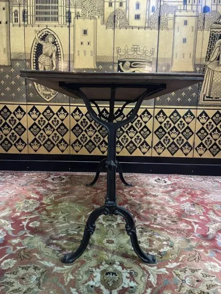 Cast iron and oak bistro table