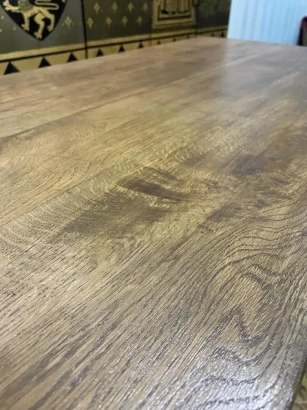 Cast iron and oak bistro table
