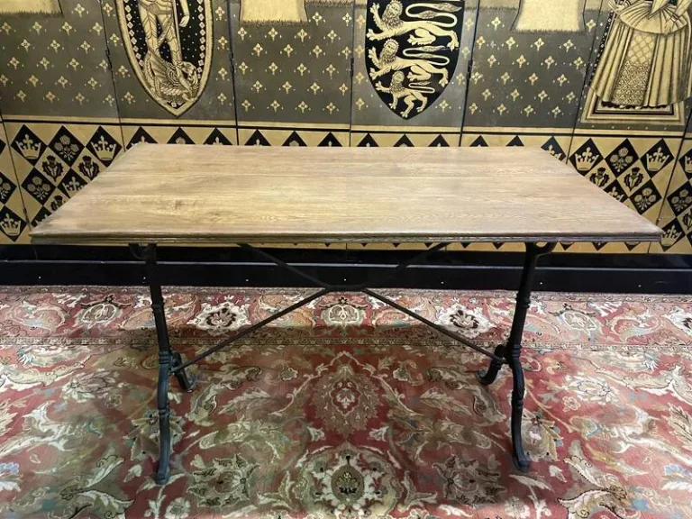 Cast iron and oak bistro table
