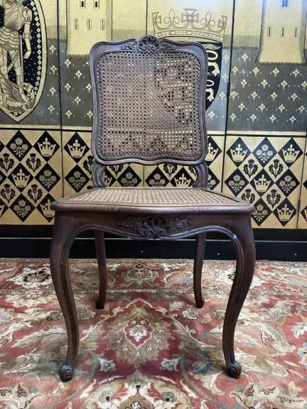 Set of 6 Louis XV style caned chairs in oak