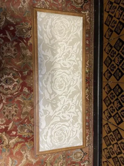 Louis XVI style piano bench with fabric seat
