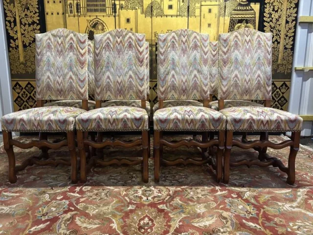 Set of 8 Louis XIII style chairs
