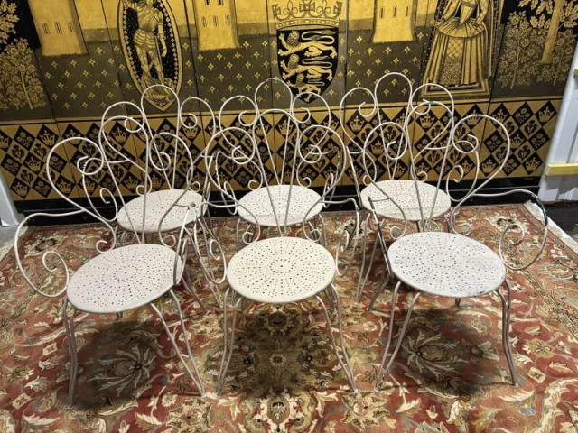 Set of 6 iron garden chairs