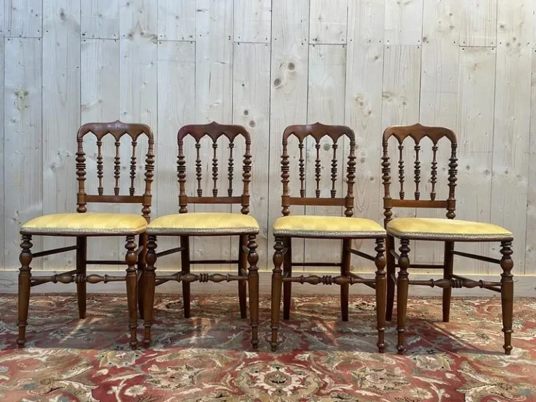 Set of 4 Napoleon III "Cathedral" chairs