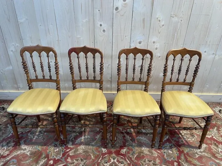 Set of 4 Napoleon III "Cathedral" chairs