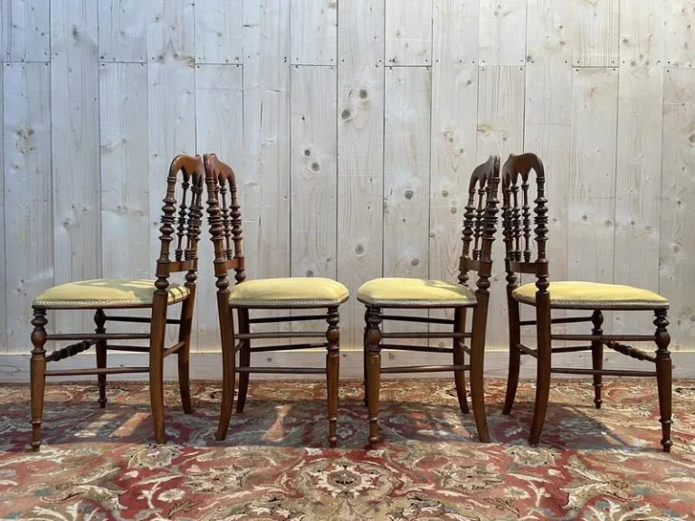 Set of 4 Napoleon III "Cathedral" chairs