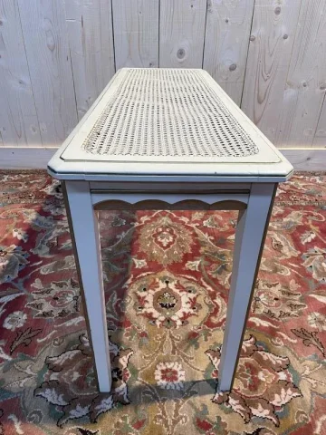 Banquette - Banc de piano peinte en cannage