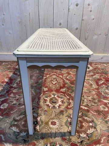 Banquette - Banc de piano peinte en cannage