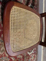 Set of 6 Louis Philippe chairs in cherry wood and cane