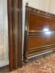 Louis XVI style bed in mahogany and brass threads