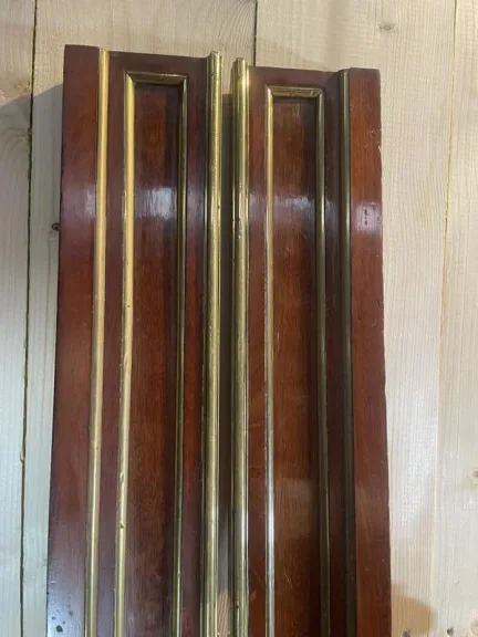 Louis XVI style bed in mahogany and brass threads