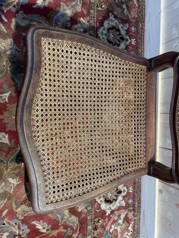 Set of 6 Louis XV chairs in walnut and cane