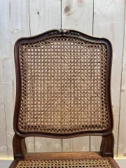 Set of 6 Louis XV chairs in walnut and cane