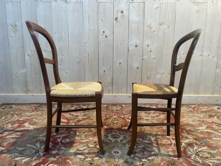 Suite de 6 chaises paillées Louis Philippe