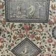 Paravent en tissu à motifs de scènes  et de fleurs