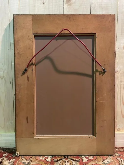 Venetian mirror in eglomise glass and gilded wood