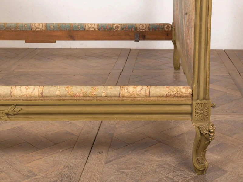 Richly carved Louis XV style bed 160 cm