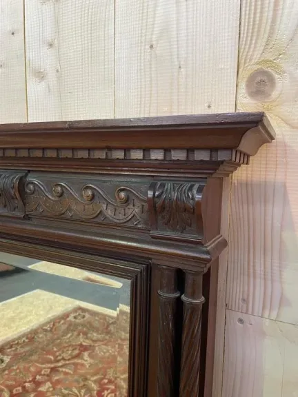 Miroir style Renaissance - Henri II en noyer