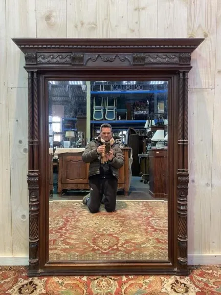 Miroir style Renaissance - Henri II en noyer