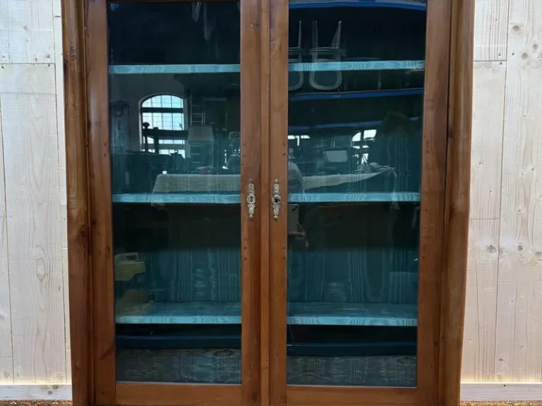Empire style cherry wood display cabinet/bookcase