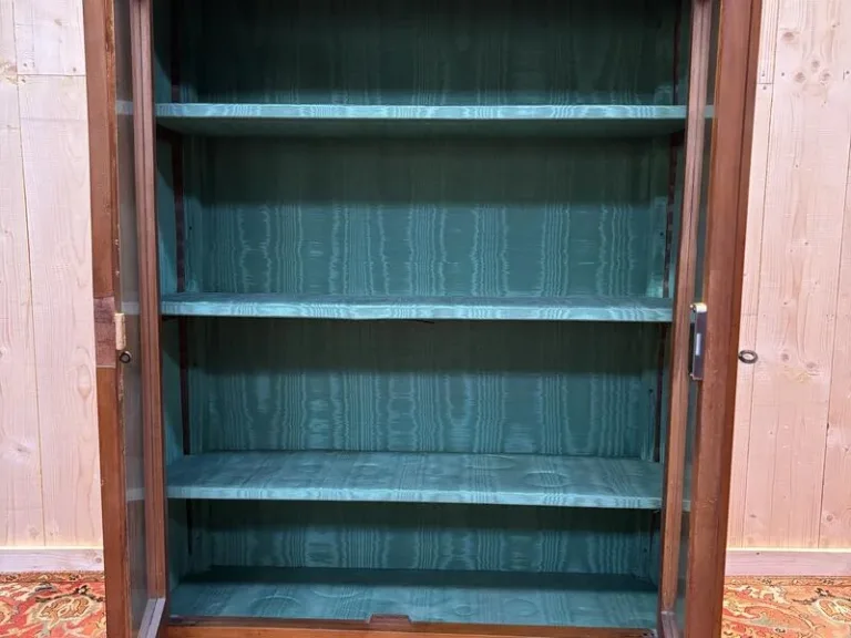 Empire style cherry wood display cabinet/bookcase