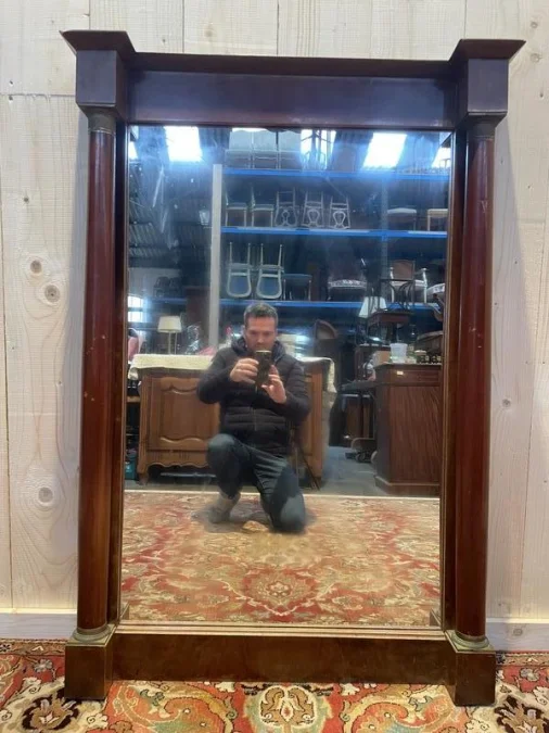 Mirror - Empire Trumeau in mahogany