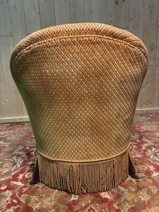 Napoleon III style velvet chaise longue