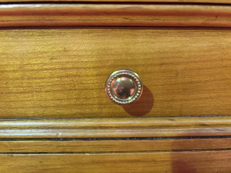Pair of Louis XVI style bedside tables in cherry wood