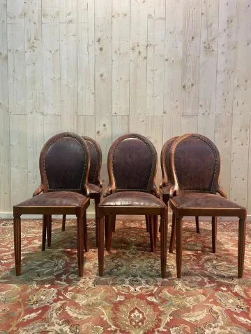 Set of 6 Art Deco style chairs