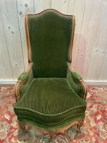 Fauteuil - Bergère Louis XV à oreilles