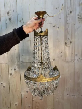 Lustre montgolfière à pampilles
